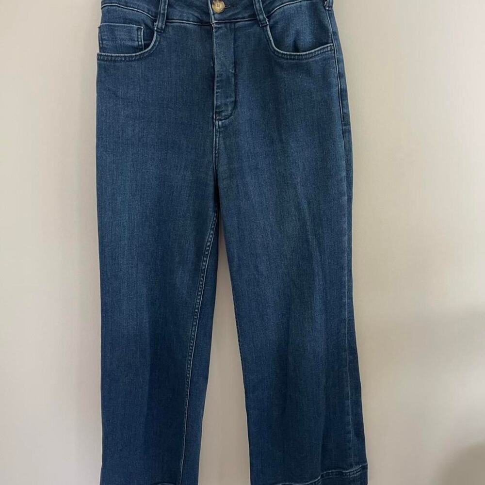 Pilcro The Skipper High-Rise Wide-Leg Crop Jeans β Size 28